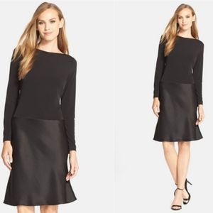 Cynthia Steffe Black Jersey Satin Midi Dress